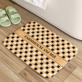 Boerderij geometrische klei zwarte badmat