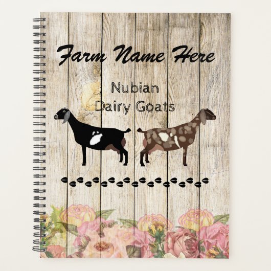 Boerderij gepersonaliseerd Nubian Dairy Goat Planner (Voorkant)