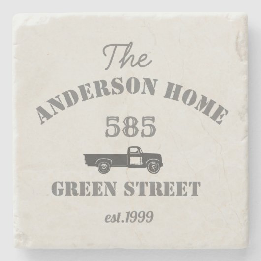 Boerderij gepersonaliseerd stenen onderzetter (Voorkant)