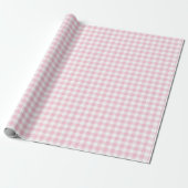 Boerderij geruit roze gingham cadeaupapier (Uitgerold)