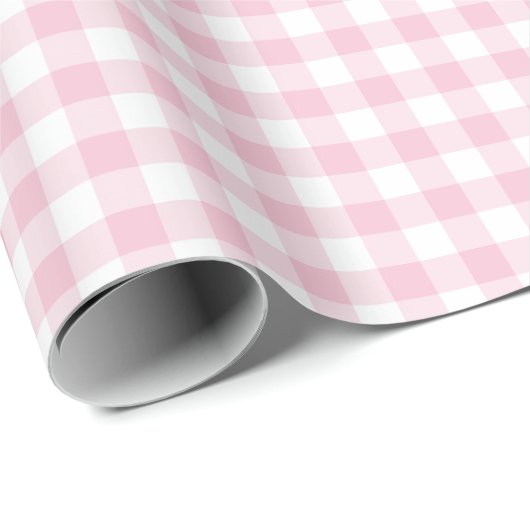 Boerderij geruit roze gingham cadeaupapier (Rol Hoek)
