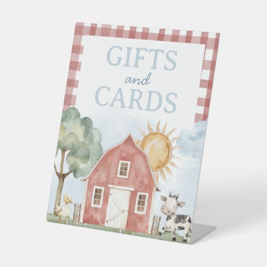 Boerderij Geschenken en Kaarten Tafelteken Reclamebord Met Voetstuk (Voorkant)