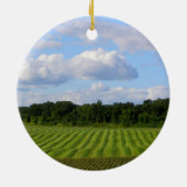 Boerderij gestreepte landboer oogstfoto keramisch ornament (Achterkant)