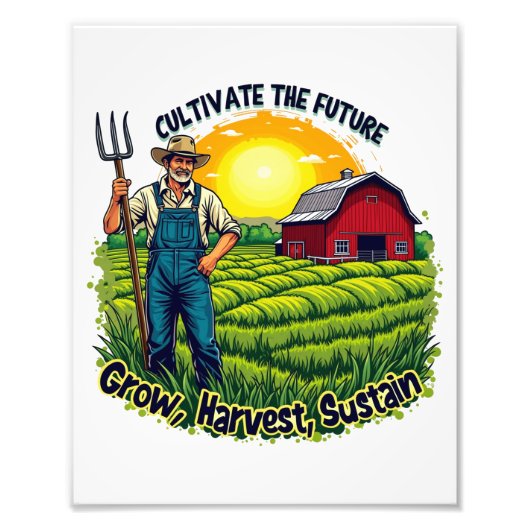 Boerderij Gift Farming Lover Future Farmer Foto Afdruk (Voorkant)