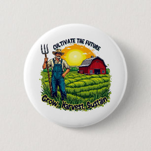 Boerderij Gift Farming Lover Future Farmer Ronde Button 5,7 Cm