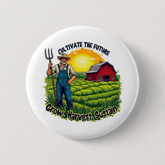 Boerderij Gift Farming Lover Future Farmer Ronde Button 5,7 Cm (Voorkant)