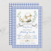 Boerderij Gingham  baby shower Kaart (Voorkant / Achterkant)