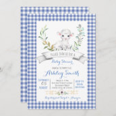 Boerderij Gingham  baby shower Kaart (Voorkant / Achterkant)