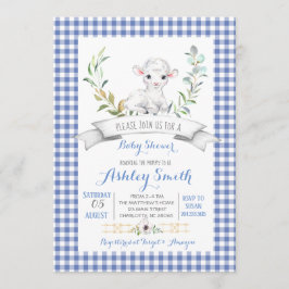 Boerderij Gingham baby shower Kaart