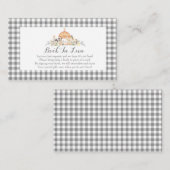 Boerderij Gingham baby shower nodigt pop C uit Visitekaartje (Voorkant / Achterkant)