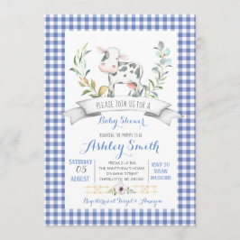 Boerderij Gingham baby shower-uitnodiging Kaart