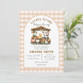 Boerderij Gingham Market lokaal geteeld Baby showe Kaart (Staand voorkant)