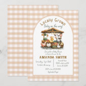 Boerderij Gingham Market lokaal geteeld Baby showe Kaart (Voorkant / Achterkant)