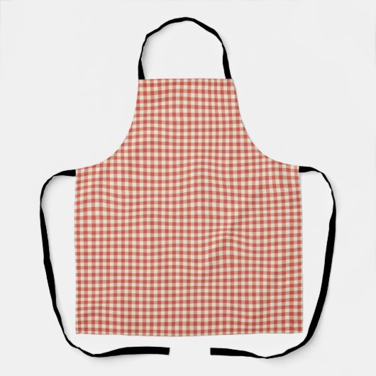  boerderij Gingham, rood & beige Schort (Voorkant)