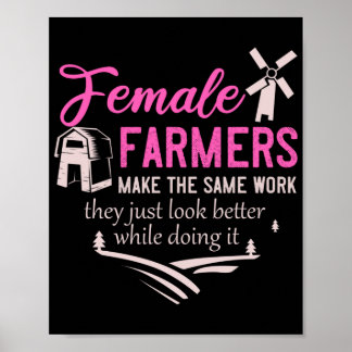 Boerderij Girl Animals Vrouw Farmer Rancher Daught Poster