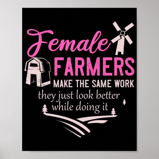 Boerderij Girl Animals Vrouw Farmer Rancher Daught Poster (Voorkant)