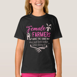 Boerderij Girl Animals Vrouw Farmer Rancher Daught T-shirt