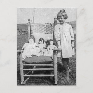 Boerderij Girl en haar Doll Friends  Briefkaart