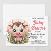 Boerderij Girly Online Koe Baby shower Kaart (Voorkant / Achterkant)