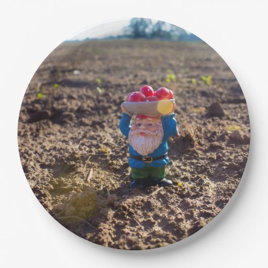 Boerderij Gnome Papieren Bordje (Voorkant)
