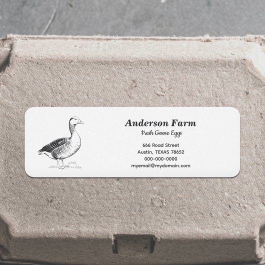 Boerderij Goose Eggs Adres Label Sticker