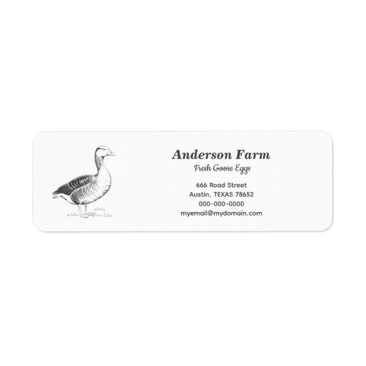Boerderij Goose Eggs Adres Label Sticker (Voorkant)