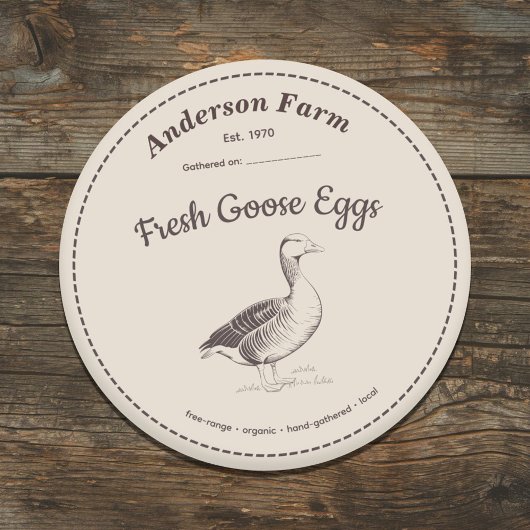 Boerderij Goose Eggs Label Bruine Sticker