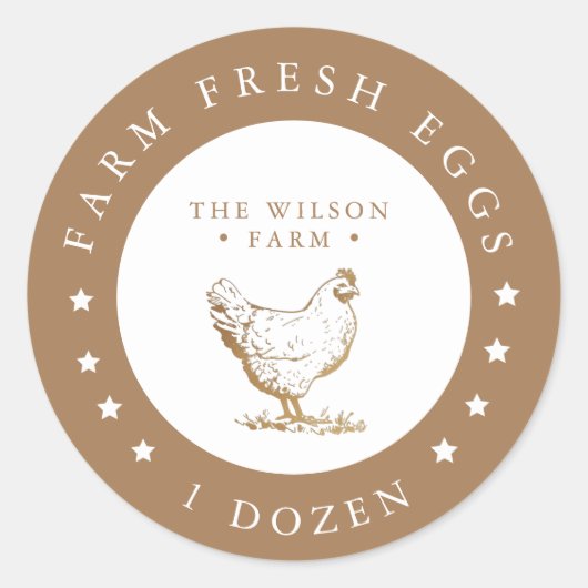 boerderij gouden sterren Egg Karton Sticker (Voorkant)
