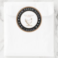 Boerderij Gouden Sterren Ei Karton Sticker