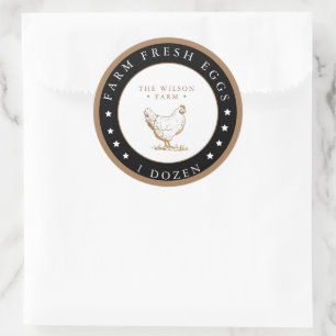 Boerderij Gouden Sterren Ei Karton Sticker