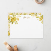  boerderij goudgele bloemen notitiekaartje (Voorkant / Achterkant in situ)