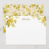  boerderij goudgele bloemen notitiekaartje (Voorkant / Achterkant)