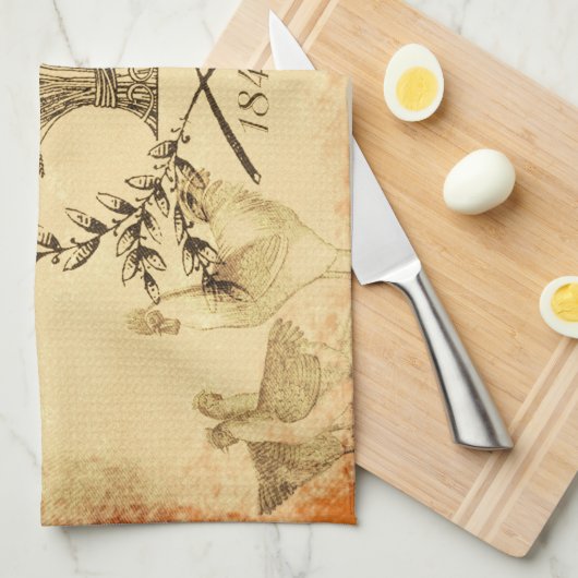 Boerderij Graanzak Kip-collage Theedoek (Quarter Fold)