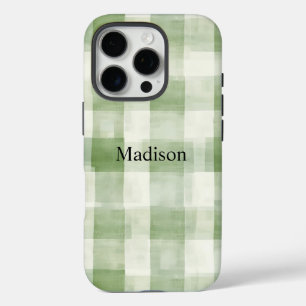 Boerderij Green Cream Plaid iPhone 16 Pro Hoesje