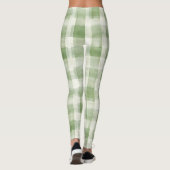 Boerderij Green Cream Plaid Leggings (Achterkant)