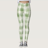 Boerderij Green Cream Plaid Leggings (Voorkant)