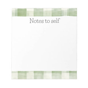 Boerderij Green Cream Plaid Notitieblok