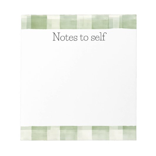 Boerderij Green Cream Plaid Notitieblok (Voorkant)