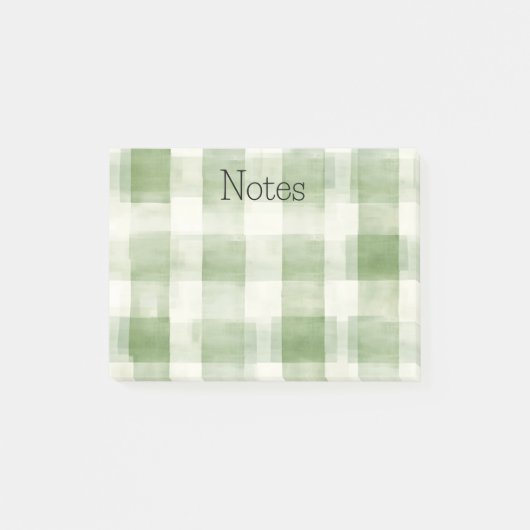 Boerderij Green Cream Plaid Post-it® Notes (Voorkant)