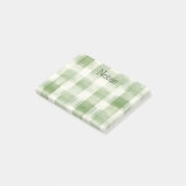 Boerderij Green Cream Plaid Post-it® Notes (Schuin)