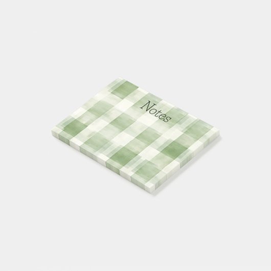 Boerderij Green Cream Plaid Post-it® Notes (Schuin)