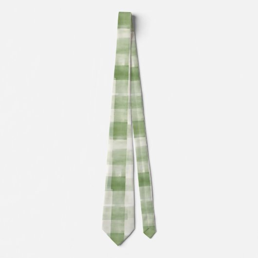 Boerderij Green Cream Plaid Stropdas (Voorkant)