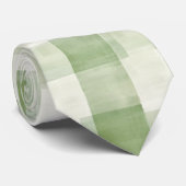 Boerderij Green Cream Plaid Stropdas (Opgerold)