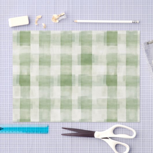 Boerderij Green Cream Plaid Verjaardag Tissuepapier (Craft)