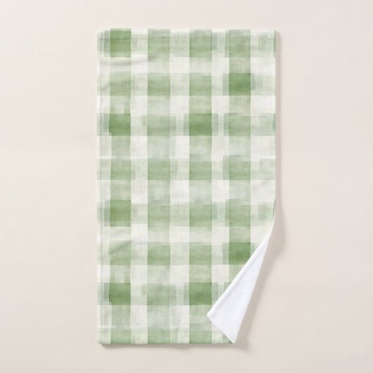 Boerderij Green Cream Plaid Vrijgezellenfeest Bad Handdoek (Handdoek)