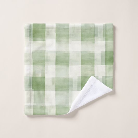 Boerderij Green Cream Plaid Vrijgezellenfeest Bad Handdoek (Wasdoekje)