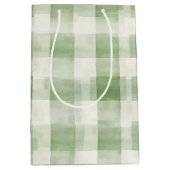 Boerderij Green Cream Plaid Vrijgezellenfeest Medium Cadeauzakje (Voorkant)