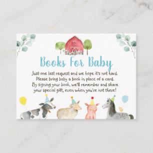 Boerderij Greenery Baby shower Book Request Informatiekaartje