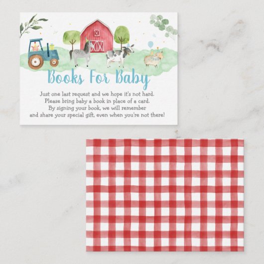 Boerderij Greenery Baby shower Book Request Informatiekaartje (Voorkant / Achterkant)