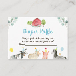 Boerderij Greenery Baby shower Diaper Raffle-kaart Informatiekaartje